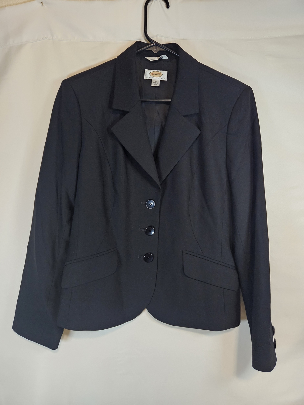 Talbots Black Women's Tailored Wool Three-Button Blazer